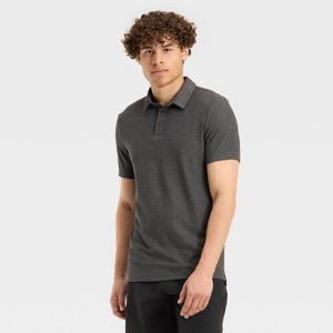Men's Striped Pique Polo Shirt - All In Motion™ - 1 of 3