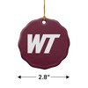 West Texas A&M Primary Logo Porcelain Scalloped Holiday Christmas Tree Ornament - 3 of 4