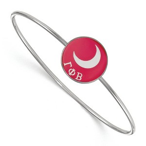 Black Bow Jewelry Sterling Silver Gamma Phi Beta Greek Life Bangle Bracelet 7 Inch - 1 of 3