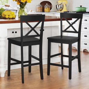 Arceso 24" Wooden Counter Height Bar Stools Set of 2, Kitchen Chairs with Back - 1 of 4