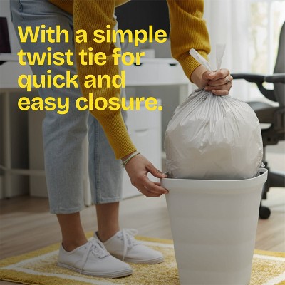 Glad Small Trash Bags 4gal Twist Tie Value Pack - White - 60ct
