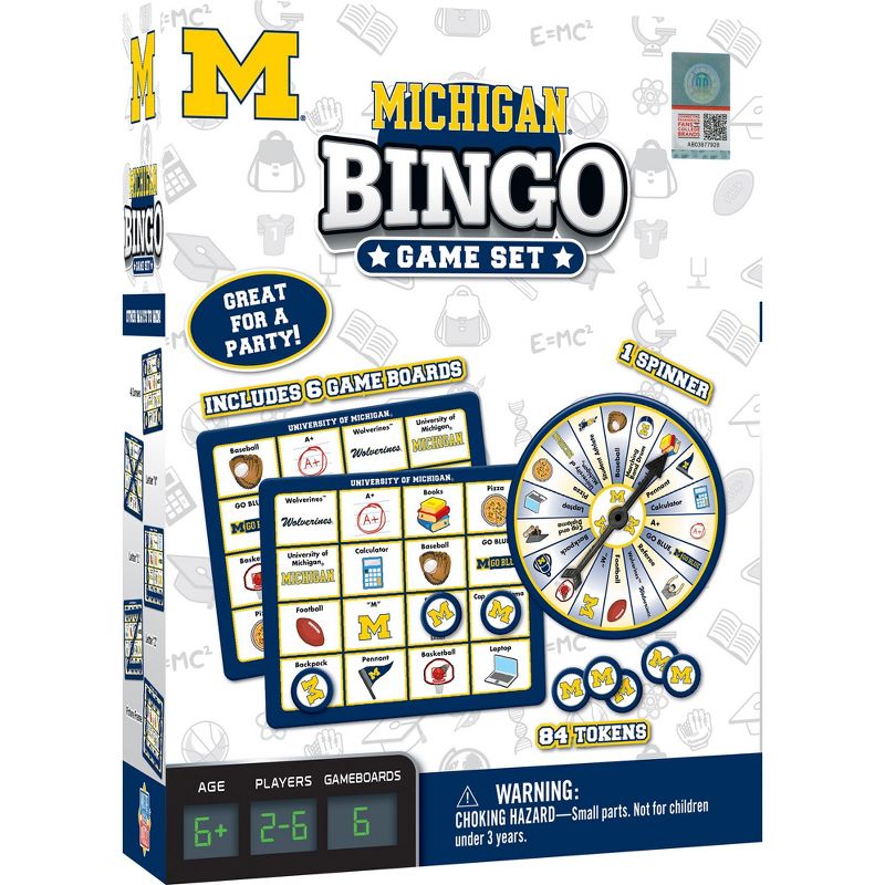 MasterPieces Kids Games - NCAA Michigan Bingo Game, 1 of 6