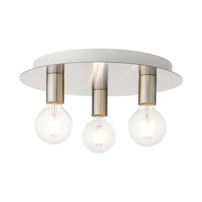 Livex Lighting Hillview 3 - Light Flush Mount in  Brushed Nickel
