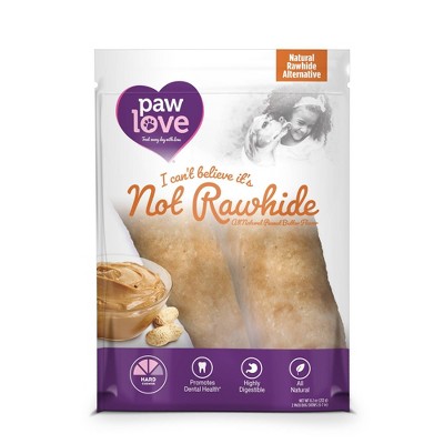 Paw Love I Can't Believe It's Not Peanut Butter Rawhide Dog Treats - 2ct