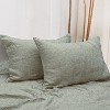 2 Pack French Linen Pillowcases, Breathable and Cooling Yarn Dyed Envelope Pillow Cases - NTBAY - 3 of 4