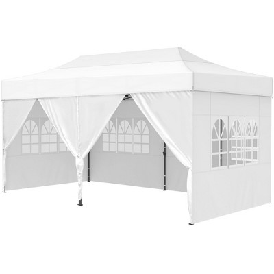 Captiva Designs 10x15 Pop Up Outdoor Commercial Heavy Duty Party Tent, White