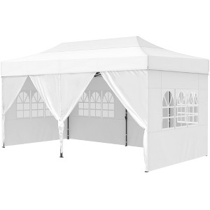 Captiva Designs 10x15 Pop Up Outdoor Commercial Heavy Duty Party Tent, White - 1 of 4