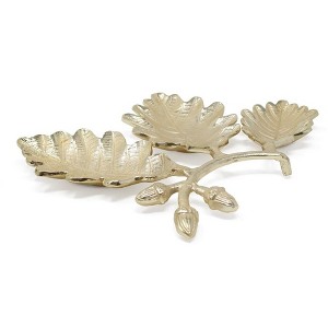 Classic Touch 3 Sectional Leaf Dish - 1 of 3