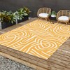Little Dean Yellow mustard boho stripe Outdoor Rug - Deny Designs - 3 of 4