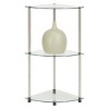 31.5" Designs2Go Classic Glass 3 Tier Corner Shelf Clear Glass - Breighton Home - image 2 of 4
