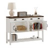 Sapphtopaz Modern Console Table with 2 Drawers & 4 Door Cabinet Entryway Table with Adjustable Shelves & Slatted Shelf for Living Room, Hallway - 3 of 4