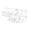 Aukfa Oversized 4 Seater Loveseat Sofa with 1 Ottomans,Chenille Comfy Cloud Couch with 2 Lumbar Pillows 2 Throw Pillows for Living Room,White - 3 of 4
