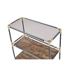 Acme Furniture Heleris Console Table Smoky Glass Top/Black/Gold Finish - 2 of 4