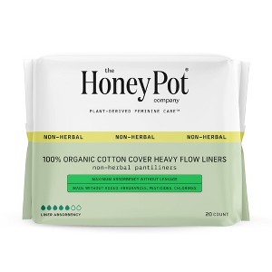 The Honey Pot Company, Non- Herbal Heavy Flow Pantiliners, Organic Cotton Cover - 20ct - 1 of 4