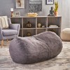 Vynxaria Michael 4-Foot Cylindrical Suede Bean Bag - Stylish Comfort for Any Space - 4 of 4