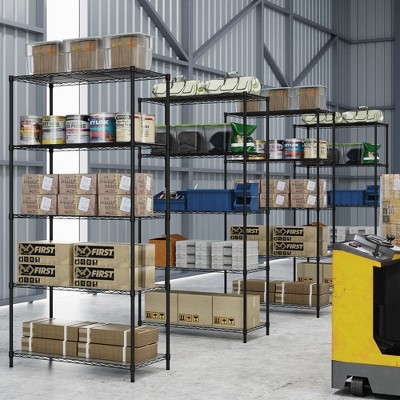 Metal Shelf Wire Shelving Unit, 1750lbs Capacity Heavy Duty 5-layer Adjustable Multi-functional Storage Rack