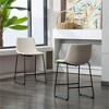 PU Leather Counter Height Stools with Metal Frame, Set of 2 for Kitchen or Home Bar - 4 of 4