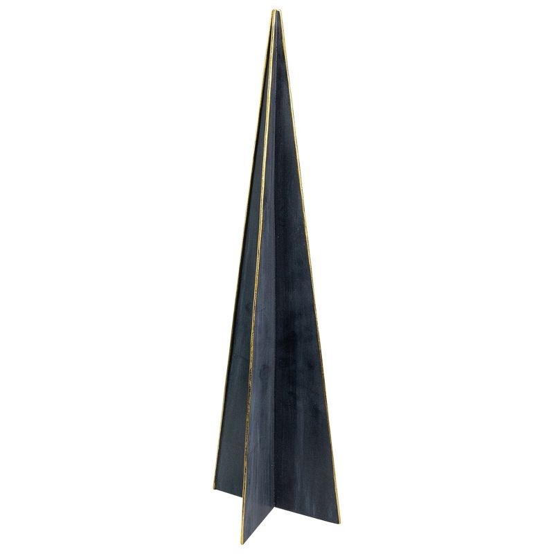Northlight 20" Blue and Gold Triangular Christmas Tree Tabletop Decor, 1 of 8