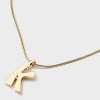 Round Snake Chain "K" Initial Necklace- A New Day™ Gold - 4 of 4