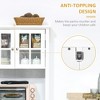 Elegant Kitchen Pantry Storage Cabinet, Framed Glass Door, Adjustable Shelves & Anti-Tipping Design with Microwave Space for Dining Room - 3 of 4