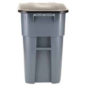 Rubbermaid Commercial Brute Rollout Container Square Plastic 50gal Gray 9W27GY - 1 of 4