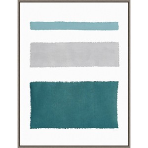 22" x 30" Painted Weaving IV by Piper Rhue: Amanti Art Framed Canvas, Modern Abstract Geometric - Gray Wash - 1 of 4