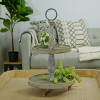VIP Wood 21 in. Brown 2-Tiered Tray - 2 of 4