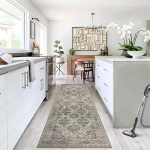 Acekool 2x6 Machine Washable Runner Rug - Non-Slip Stain Resistant Low-Pile for Hallway, Kitchen & Entryway, Grey - 1 of 4