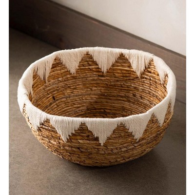 VivaTerra Banana Bark Woven Floor Basket