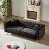 NicBex 82 Inch Chenille Pull Buckle Design Sofa Buttons Tufted With Copper Nail Decoration Armrest for Living Room,Office,Apartment,Black - 2 of 4