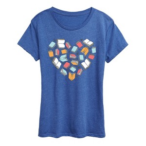 Women's - Instant Message - Book Heart Short Sleeve Graphic T-Shirt - 1 of 4