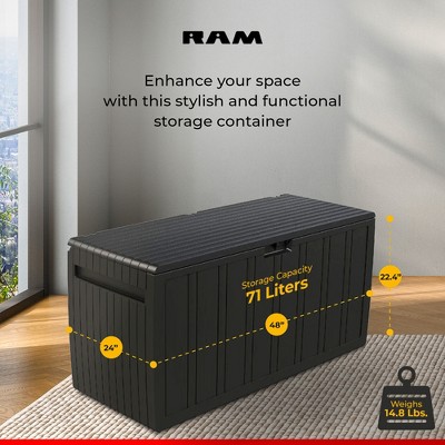 Brown Lockable Plastic Outdoor Storage Deck Box