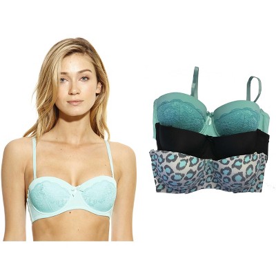 black / teal lace / animal print