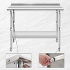48"x24" Stainless Steel Table, Prep Table Stainless Steel Workbench, with Backsplash and Hook, Shelves, 4 Wheels, Arc Corner Edge - 4 of 4