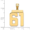 Black Bow Jewelry 14k Yellow Gold, Athletic Collection, Large Polished Number 61 Pendant - 2 of 3