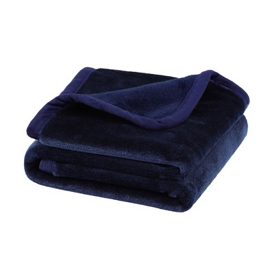 Piccocasa Flannel Fleece Soft Luxury Bed Blankets 1 Pc Navy Blue 30"x40 ...