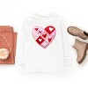 Heart Stitching Patchwork Print - Youth Long Sleeve Graphic T-Shirt - 3 of 4