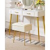Itopfox Multifunctional Storage Vanity Stool with Flip Tabletop, Adjustable Metal Legs & PU Leather Ottoman Footrest for Makeup Living Room, Entryway - 4 of 4