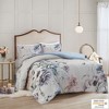 Okak Queen/King 3-Piece Chic Large Floral Printed Bed Duvet Cover Set with Trims,Comfortable Coverlet Bedding Sets,Machine Washable - 3 of 4