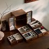 Vintage Walnut Wooden Jewelry Box with Embossed Glass Doors, Brass Lock, Gift Organizer for Women - 4 of 4
