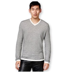 I.N.C International Concepts Mens Zirconia Tonal Stripe Pullover Sweater, Grey, Medium - 1 of 1