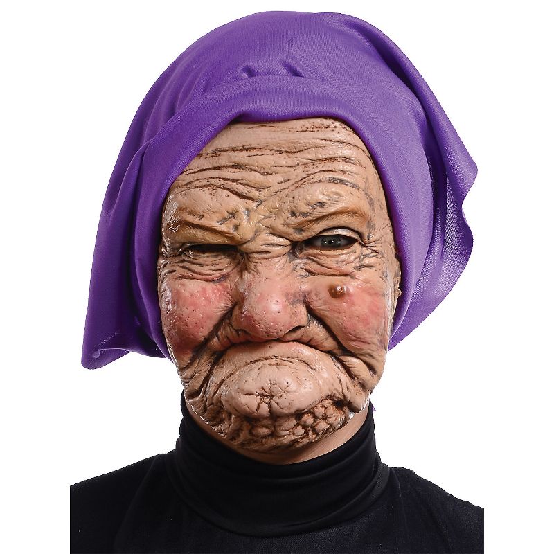 Seasonal Visions Womens Adult Grandma Costume Mask -  - Purple, 1 of 2