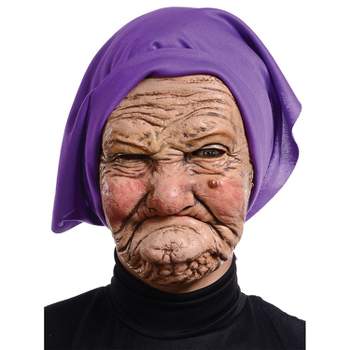 Seasonal Visions Womens Adult Grandma Costume Mask -  - Purple