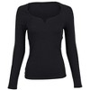 VENUS Womens Deep Scoop Neck Ribbed Top - 3 of 4