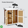 Outdoor Potting Bench with Metal Work Top Waterproof Garden Storage Cabinet Wooden Garden Work Bench with Adjustablev Shelves & Double Doors - 2 of 4
