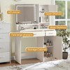 Vanity Desk with Mirror and LED Light Strip, Dressing Table with Large Drawer 3 Level Storage Dresser & 3 Lighting Modes - 4 of 4