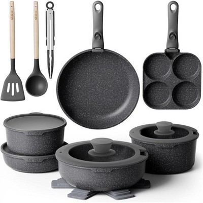 YASHE 20Pcs Pots and Pans Sets with removable handles