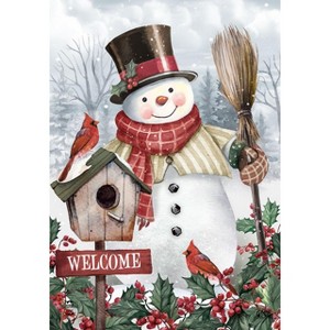 Briarwood Lane Winter House Flag 40x28 For Outdoor Jolly Snowman Welcome For Winter House Flag - 1 of 4