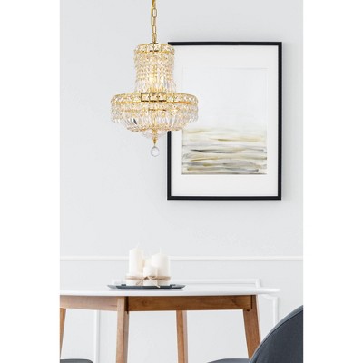 Gold 6-Light Pendant with Clear Royal Cut Crystal