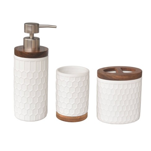 3pc Echo Bath Accessories Set White - 88 Main : Target